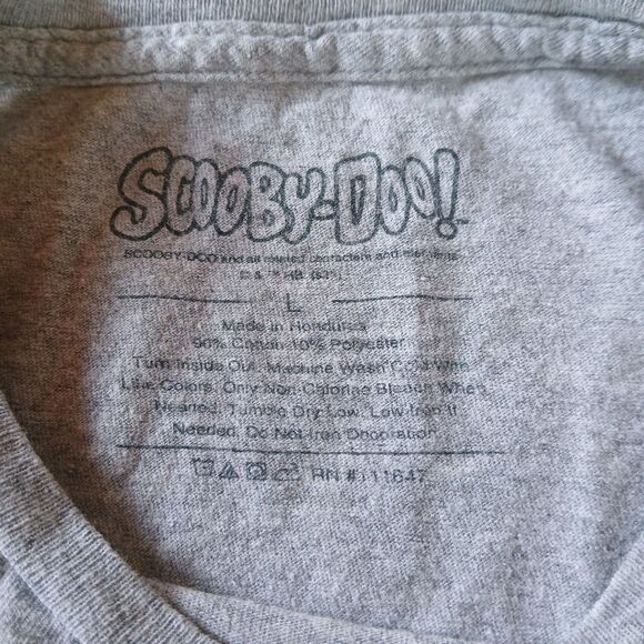 Scooby-Doo! Graphic T-shirt Size L Heather Gray Short Sleeve 90s Cartoon Classic - Picture 3 of 6